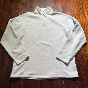 The North Face Sweater Mens Large Gray 1/4 Zip Pullover Thermal‎ Waffle Grid